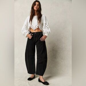 We The Free Good Luck (Lucky You) Mid-Rise Barrel Jeans Soundwave